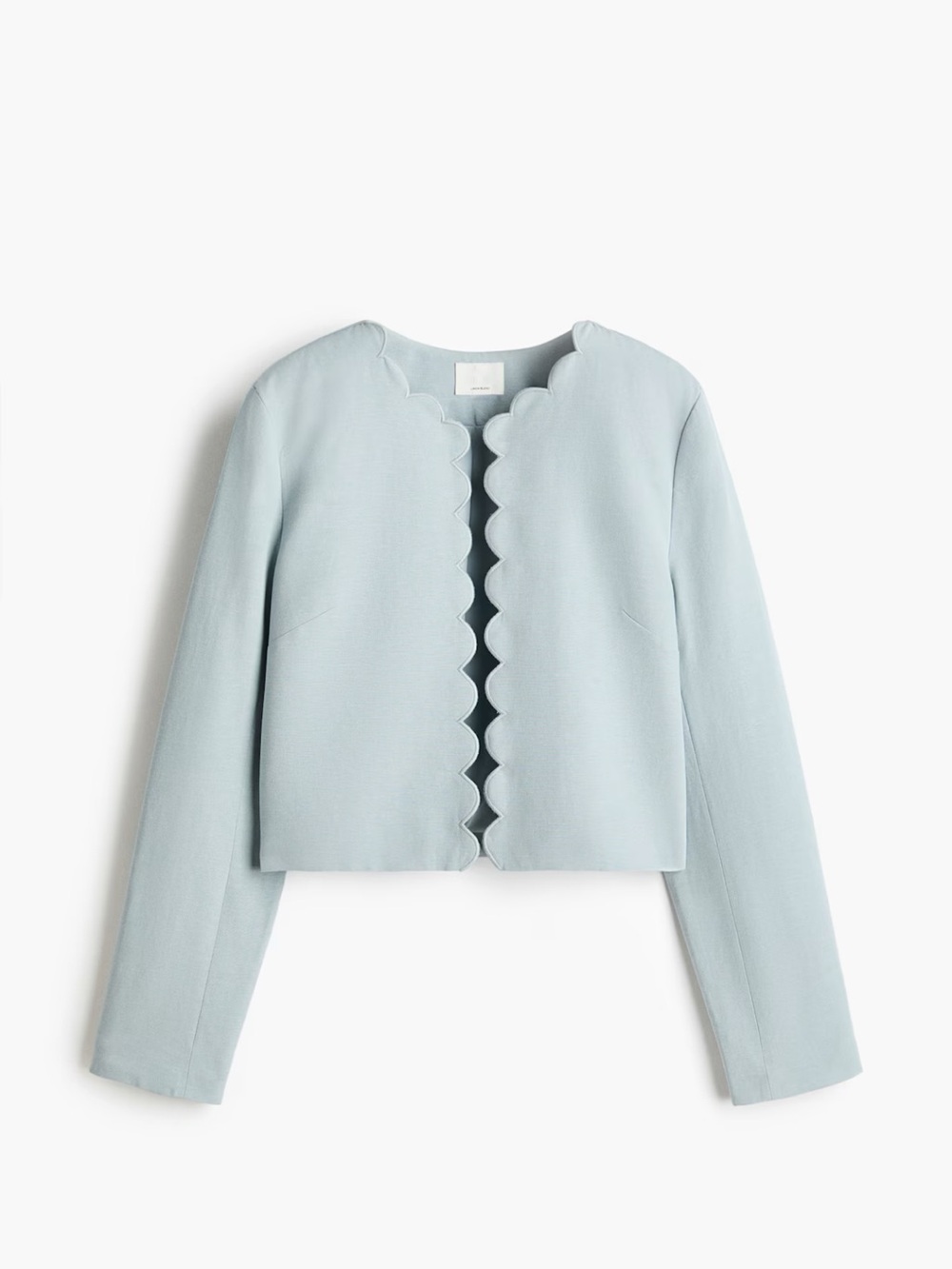 Scallop-Edge Light Blue Jacket